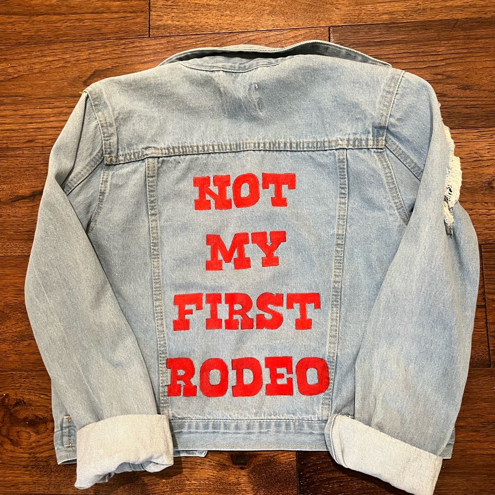 Texas Rodeo Themed Jean Jacket - Picture 4 of 5